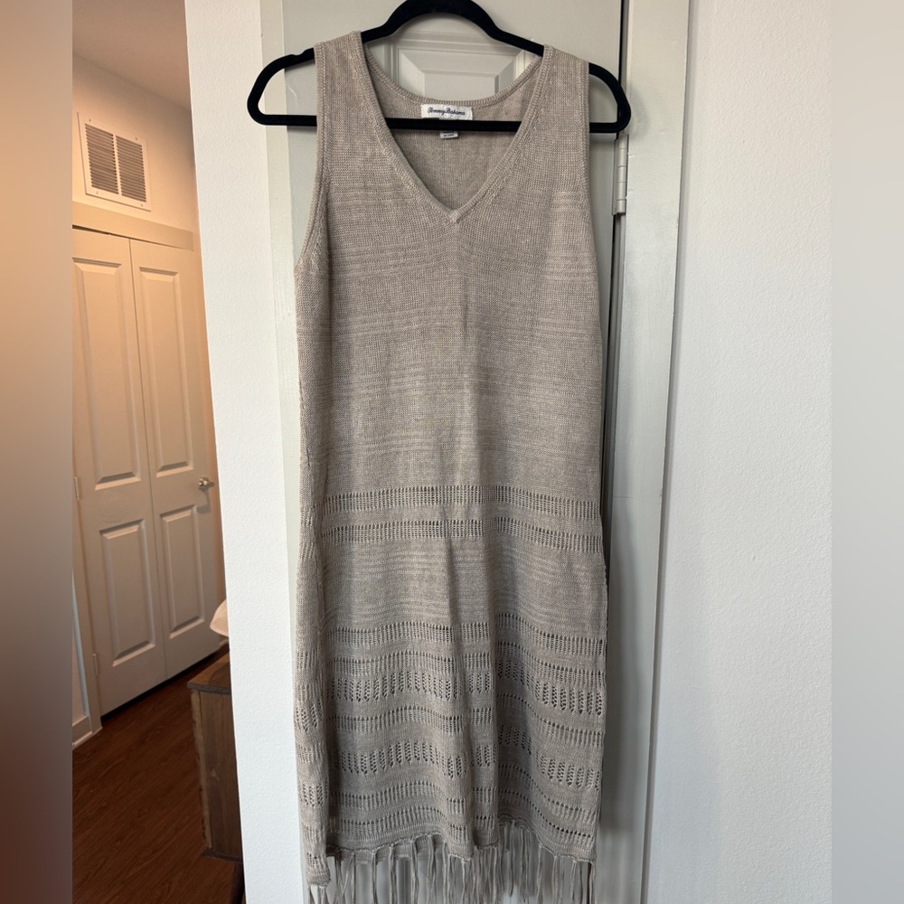 Tommy Bahama Cedar Pointelle Linen Dress Size M EUC